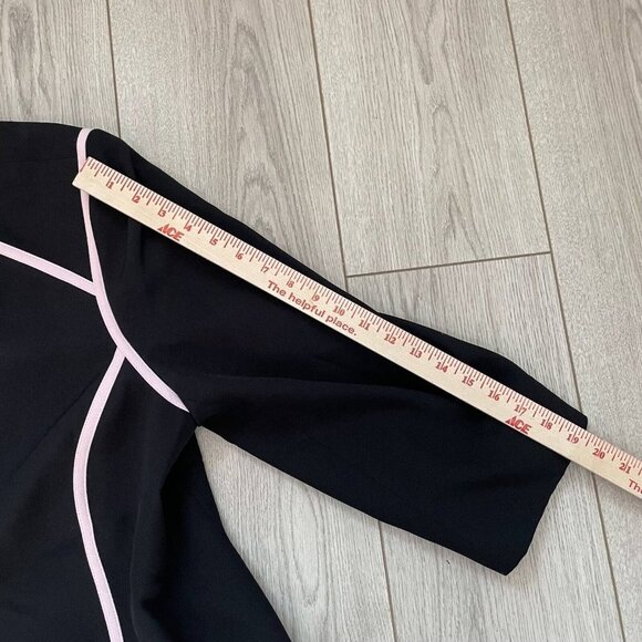 Nipon Boutique Women's Black Long Sleeve Open Front Collarless Blazer Top - Picture 5 of 6